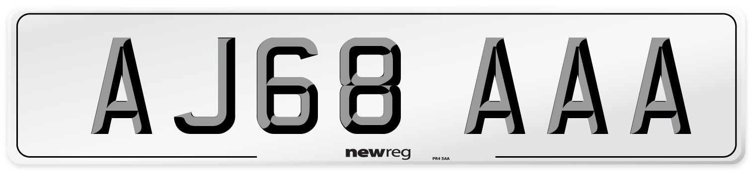 AJ68 AAA Number Plate from New Reg